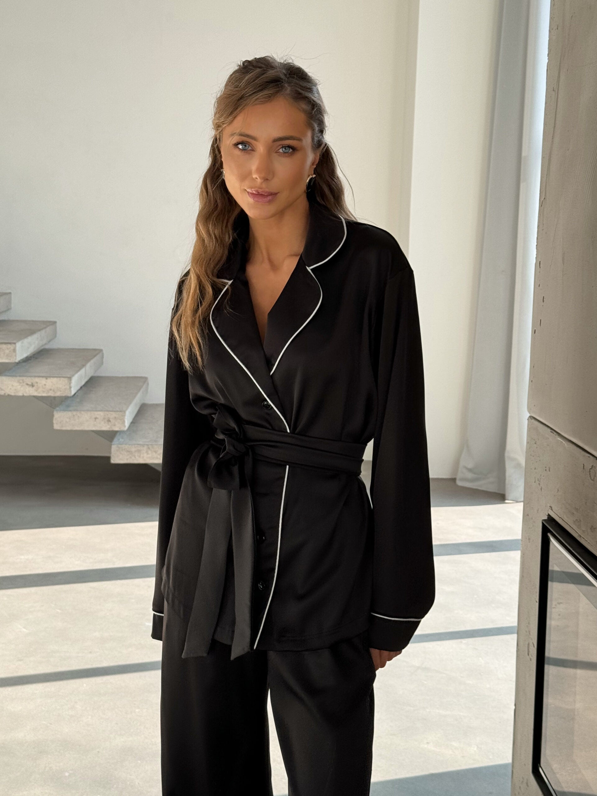 Black Silk Suit