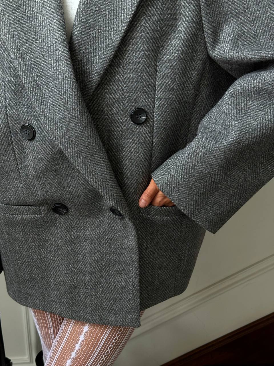 Oversized Wool-Blend Blazer Coat
