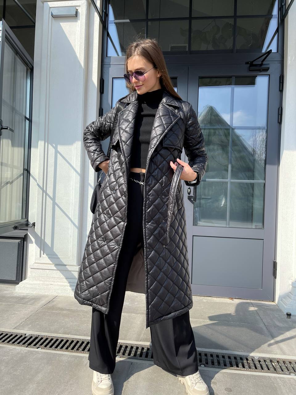 Trench paltas su diržu užpildu