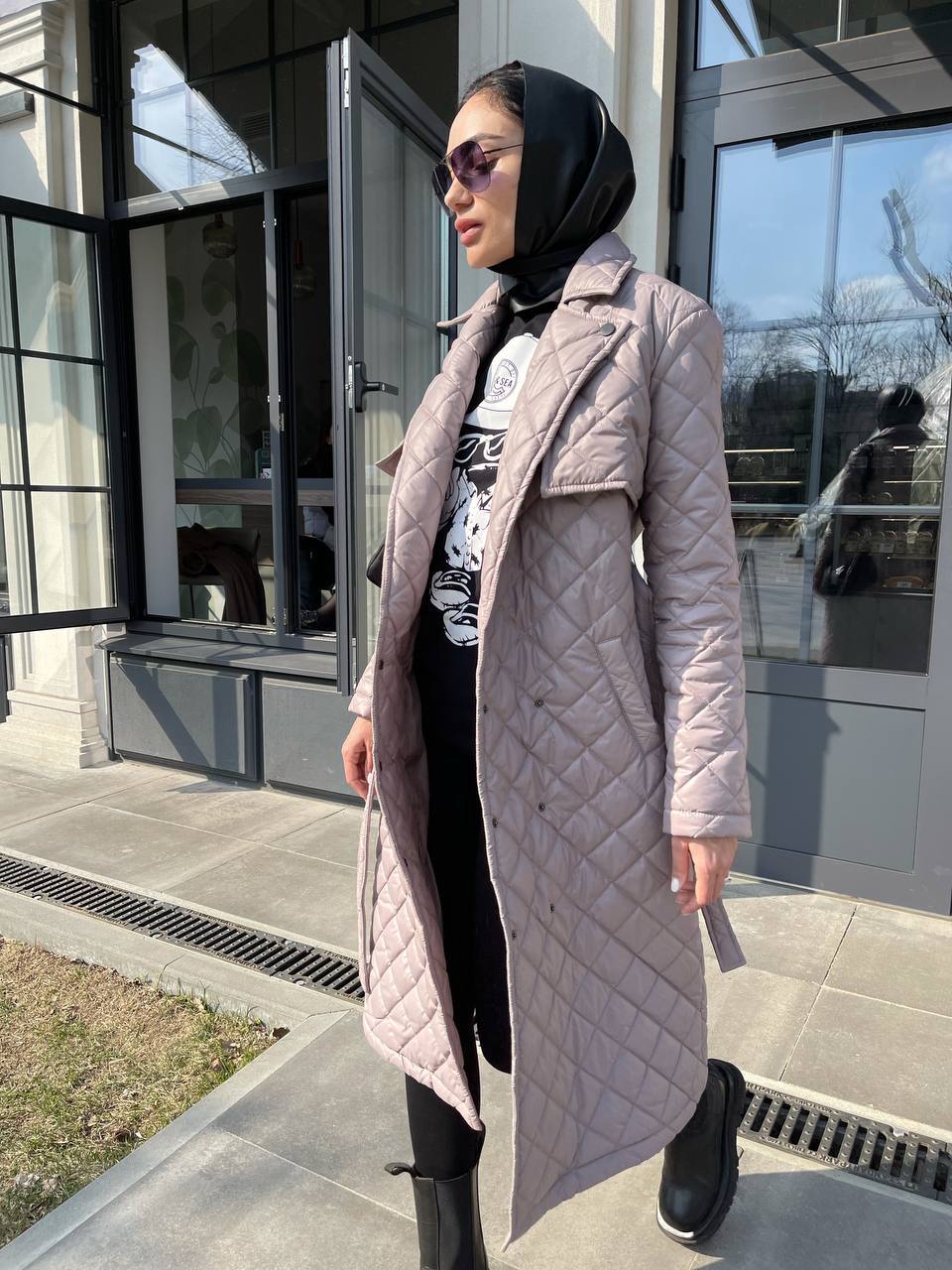 Trench paltas su diržu užpildu