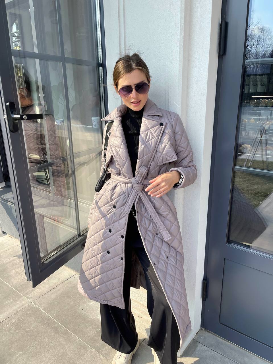 Trench paltas su diržu užpildu