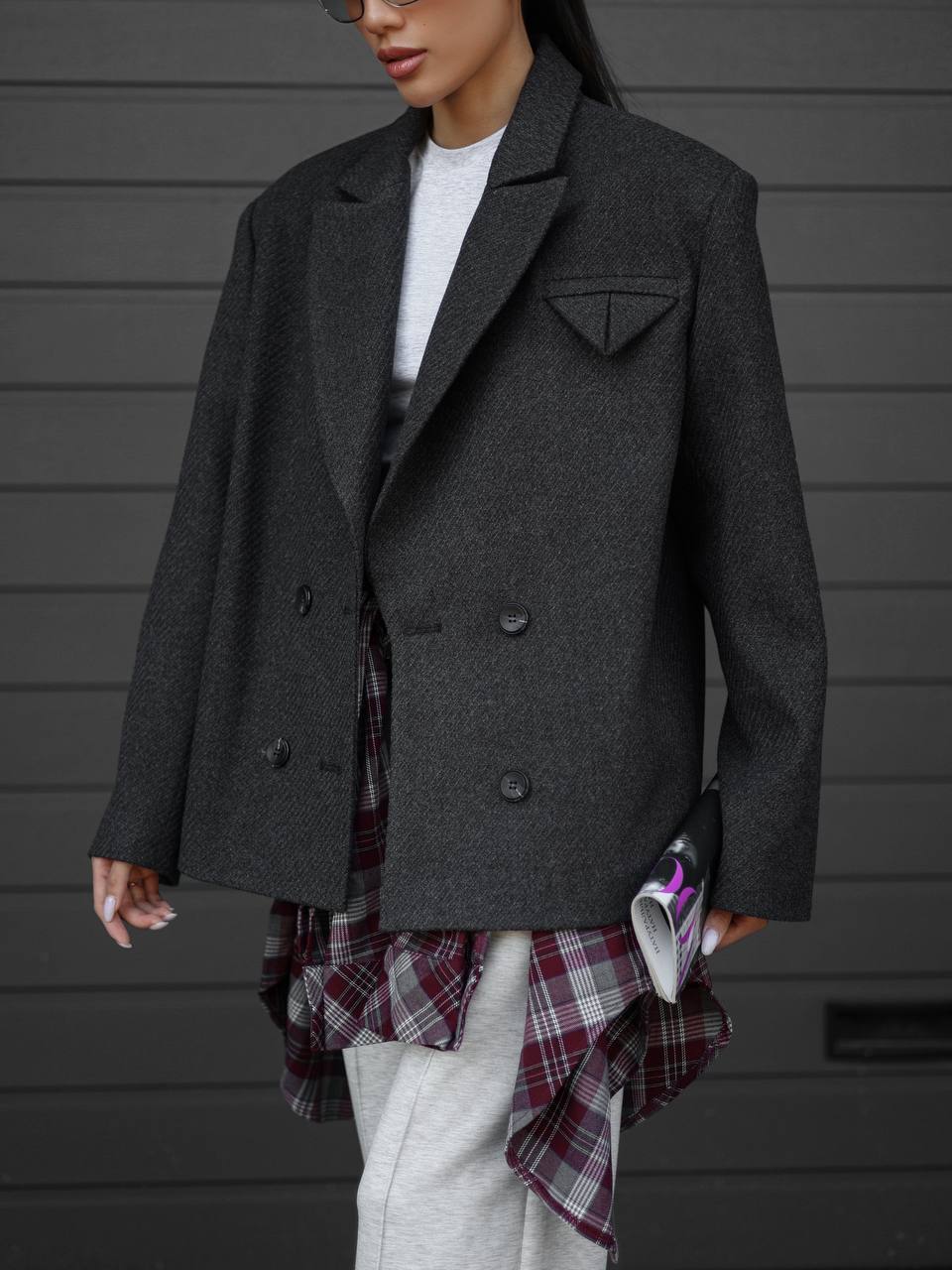 Oversized Cashmere Jacket Grey