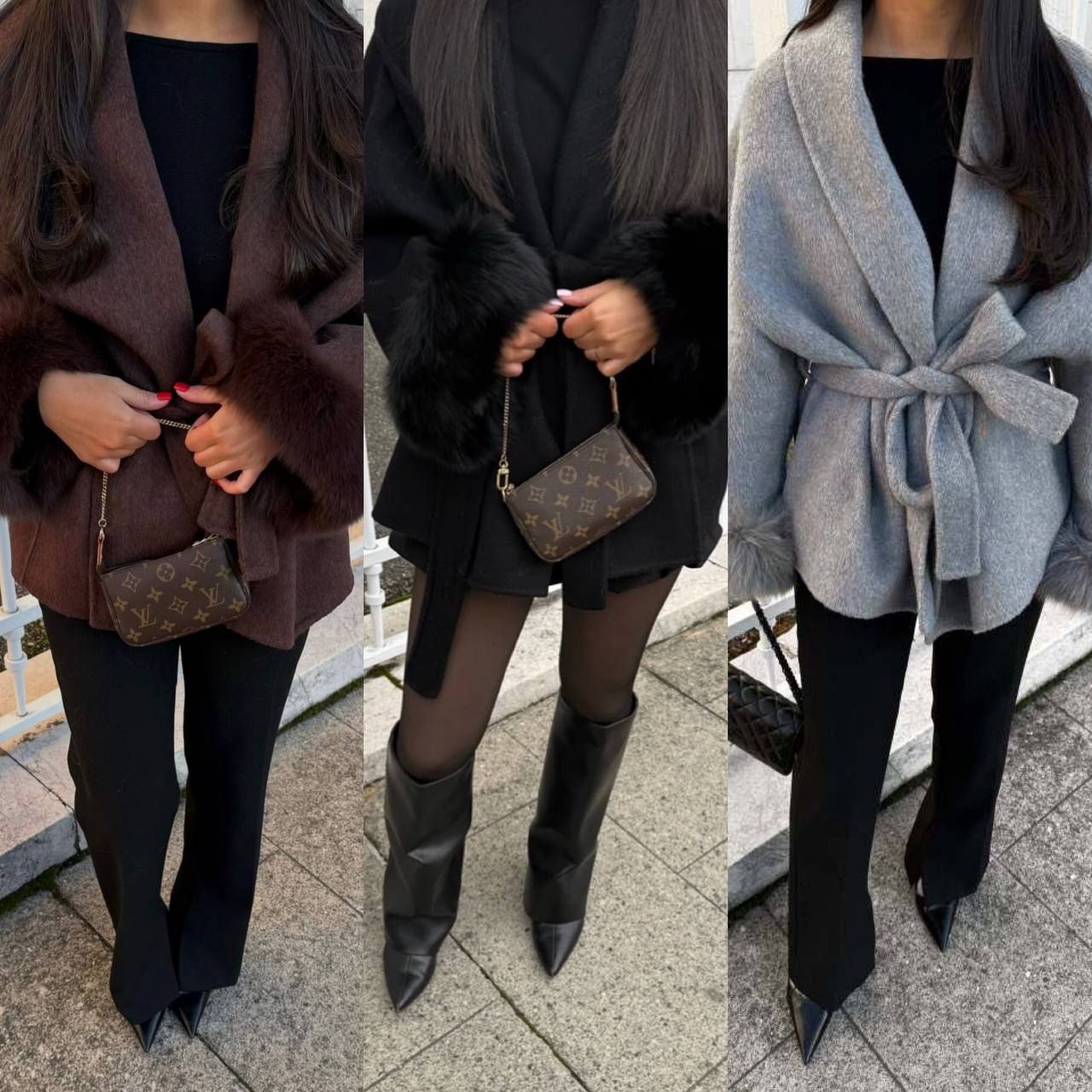 Kašmyro paltas su diržu, šokoladinis