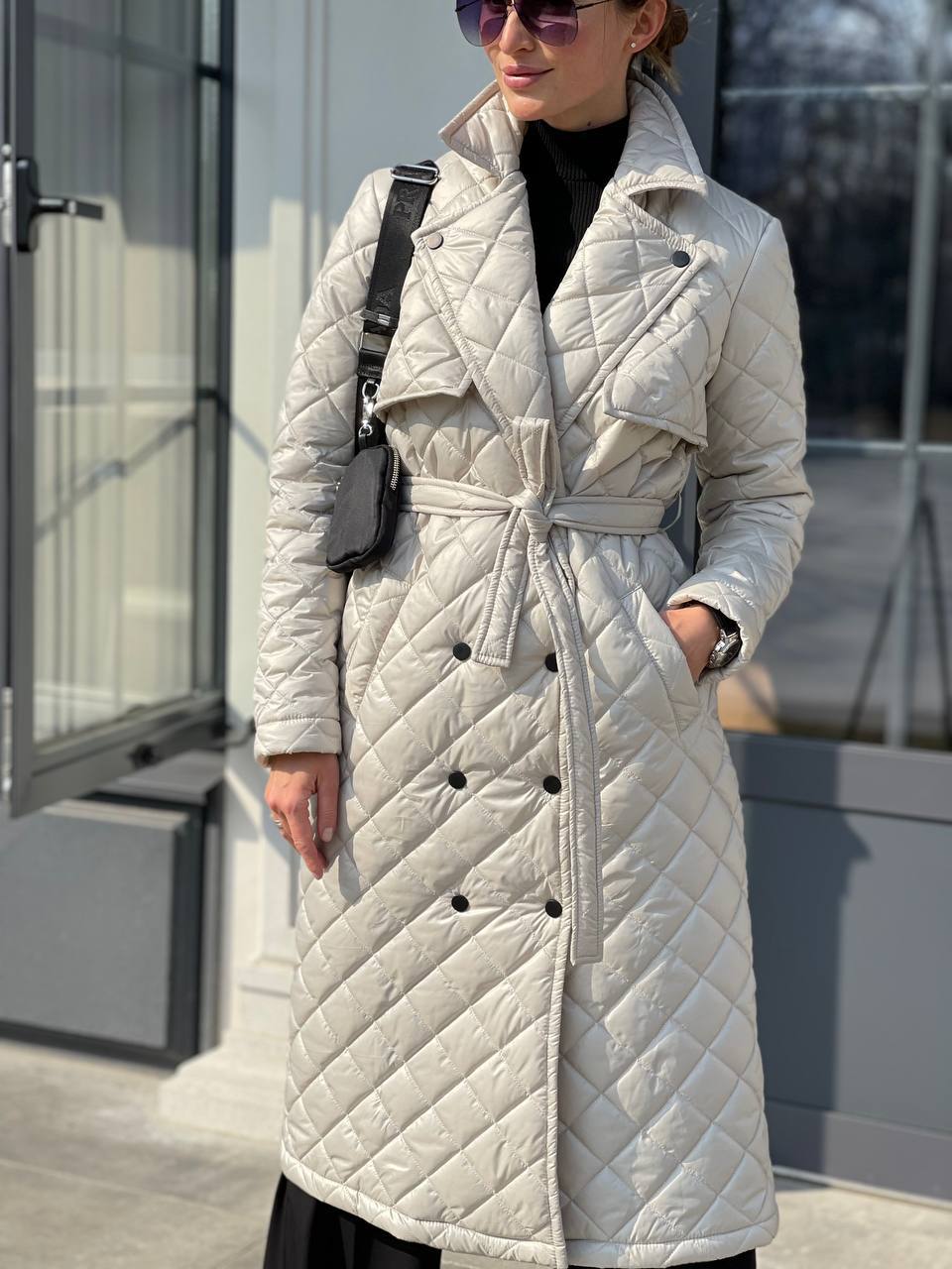 Trench paltas su diržu užpildu