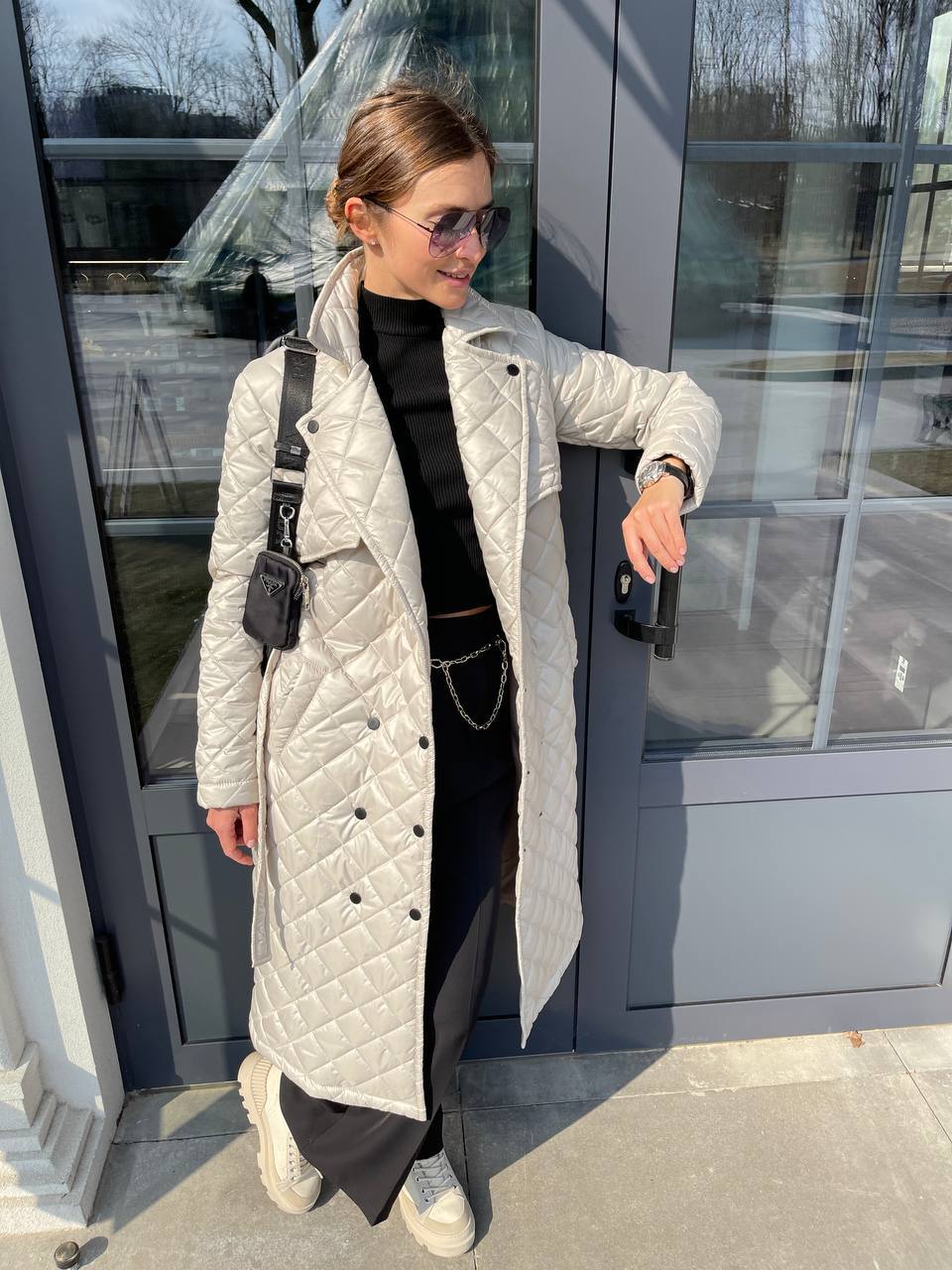 Trench paltas su diržu užpildu