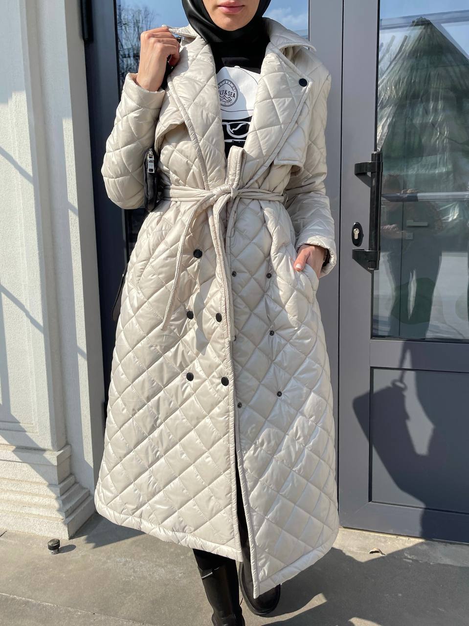 Trench paltas su diržu užpildu