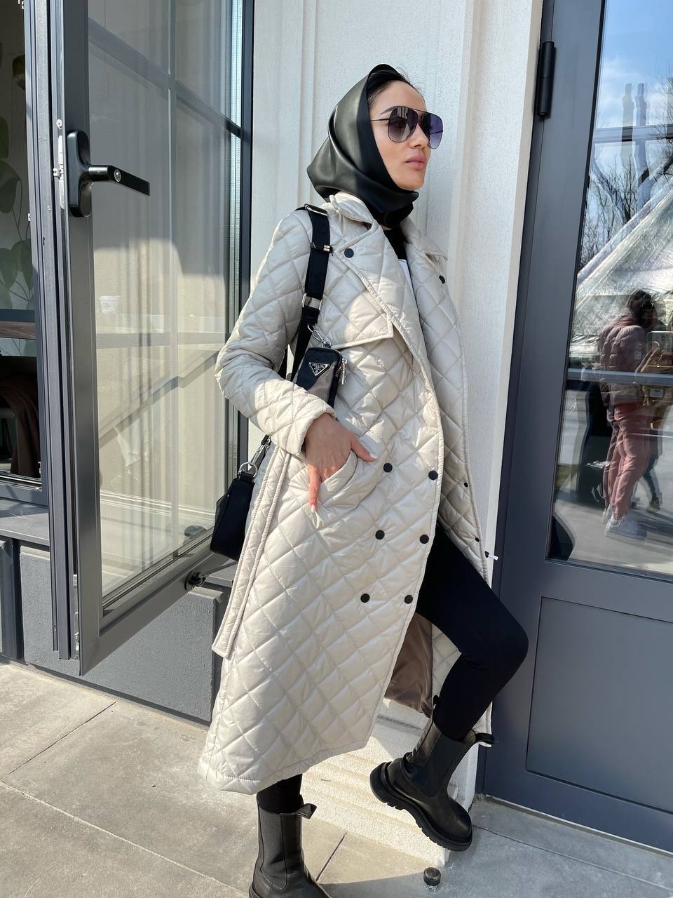 Trench paltas su diržu užpildu