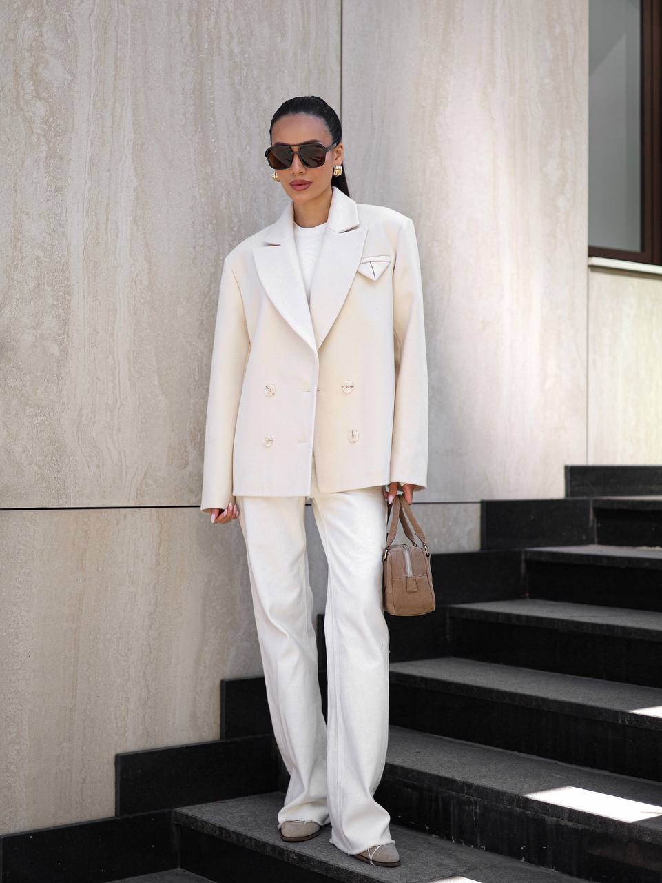 Oversized Cashmere Jacket Milky