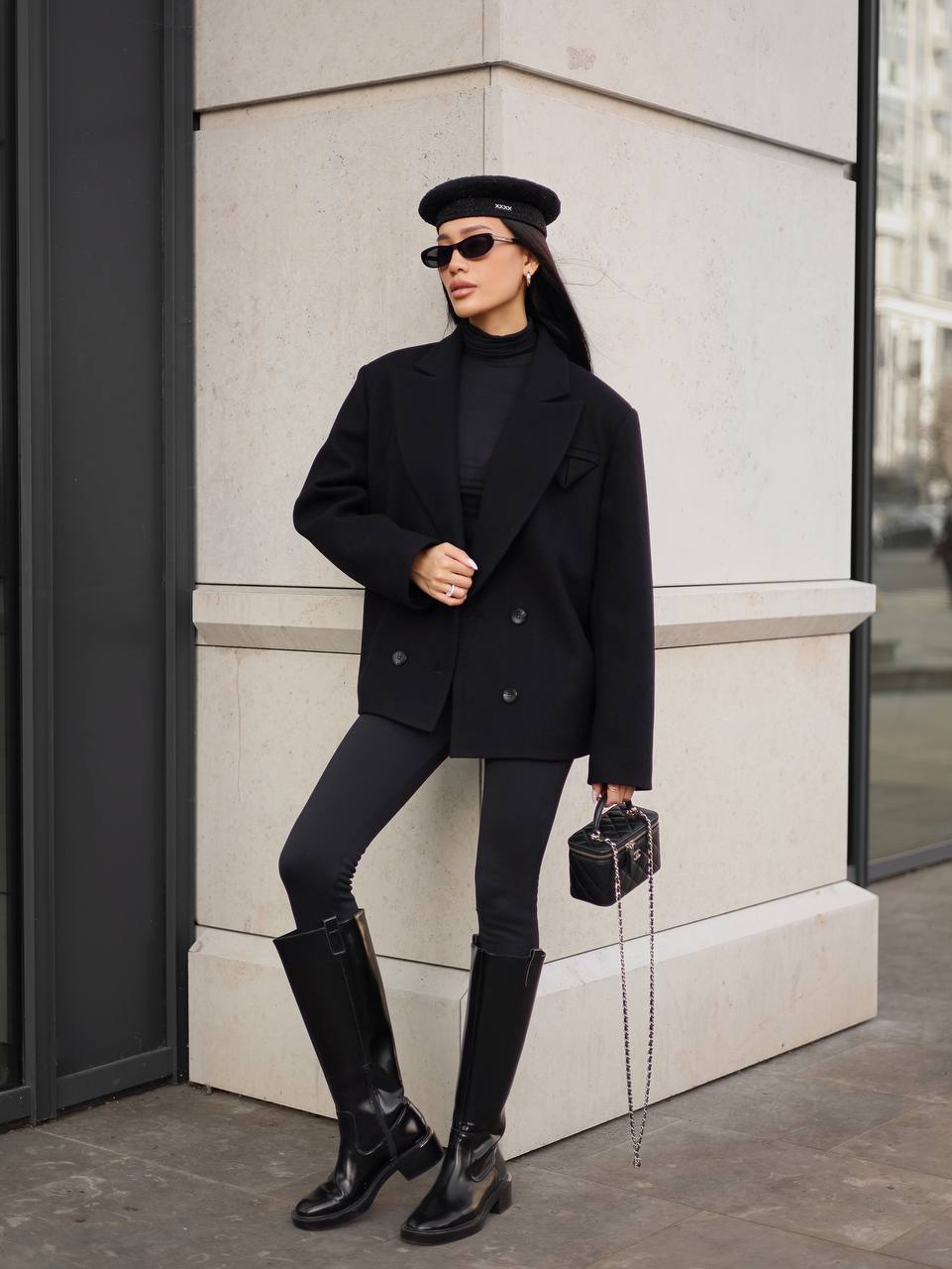 Oversized Cashmere Jacket Black