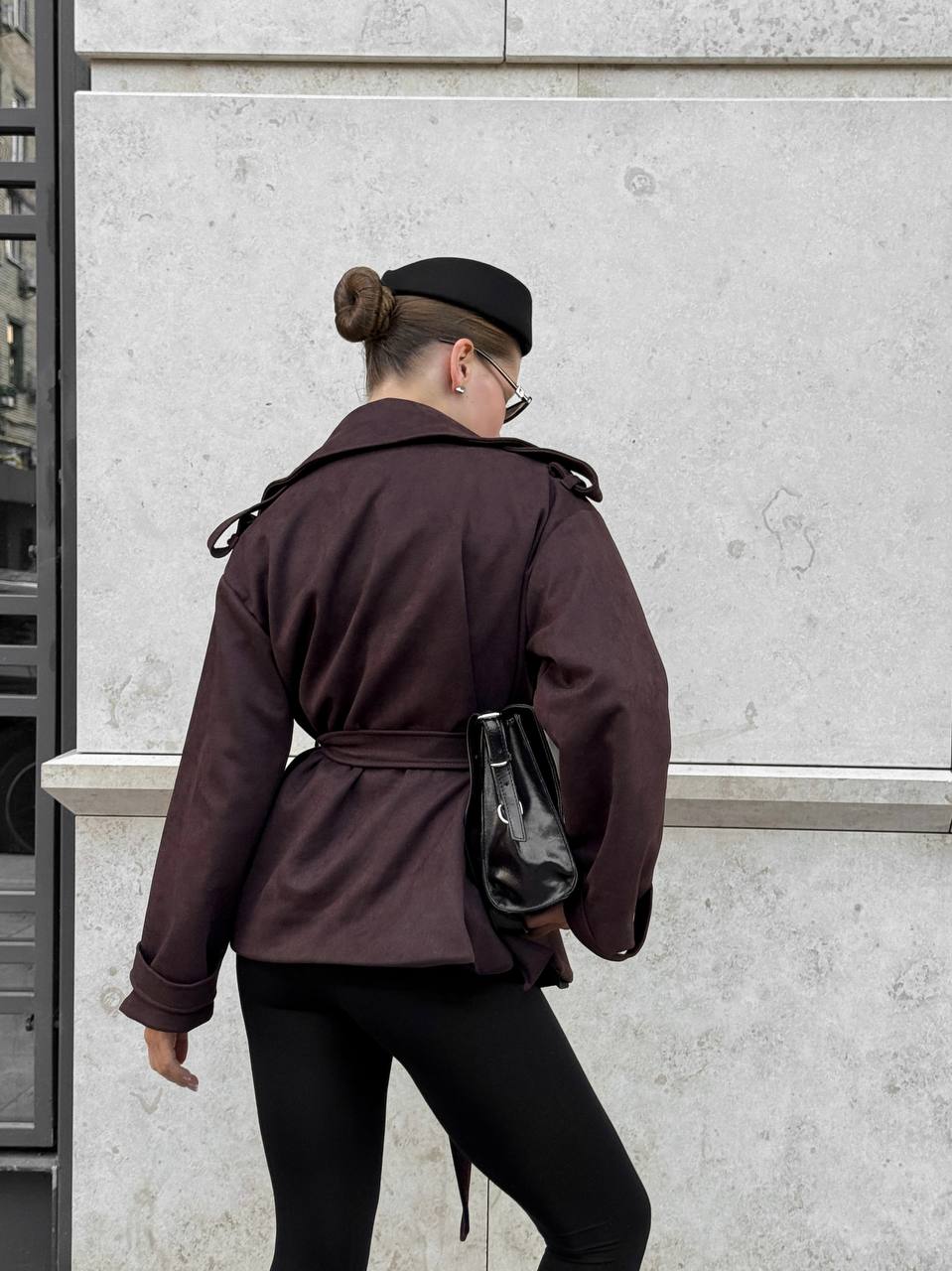 Suede Trench Jacket Chocolate