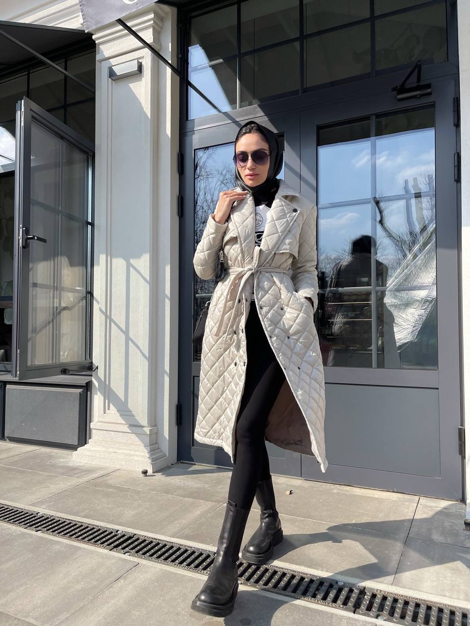 Trench paltas su diržu užpildu