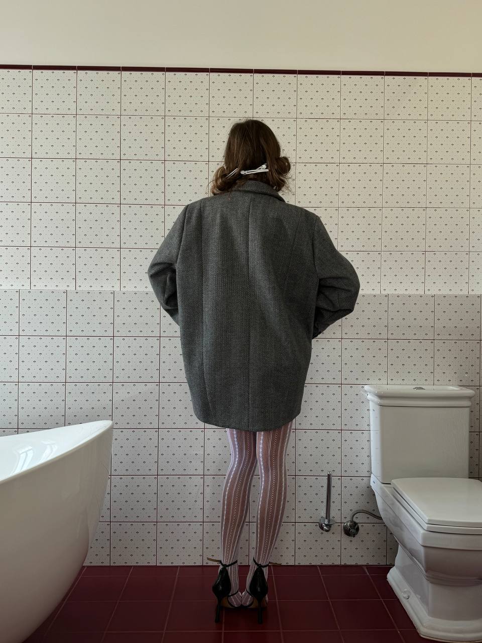 Oversized Wool-Blend Blazer Coat