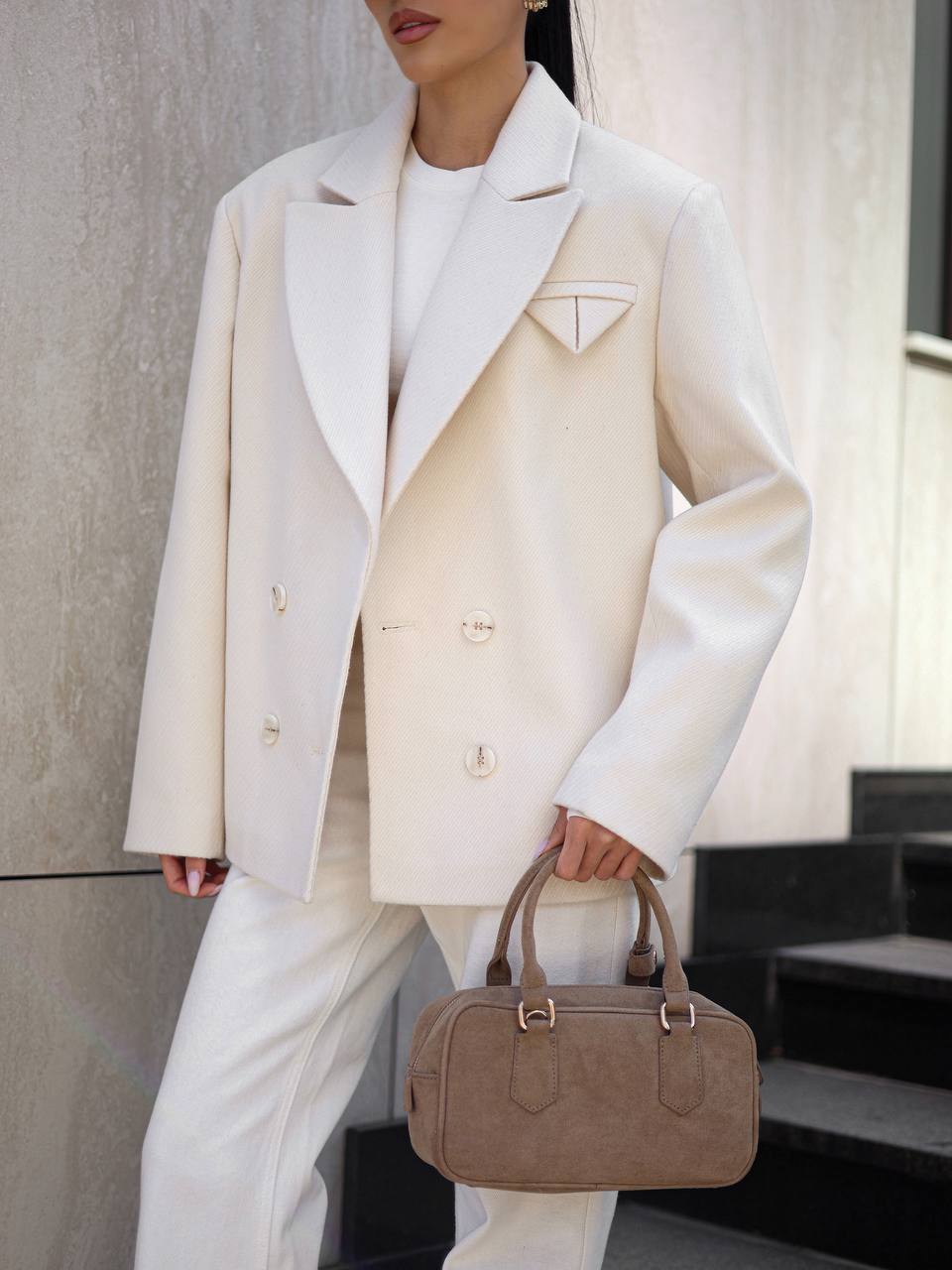 Oversized Cashmere Jacket Milky