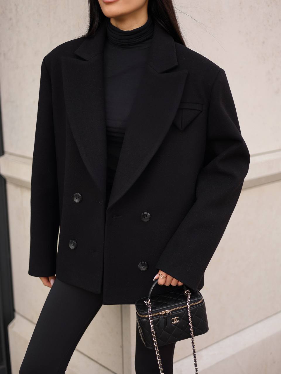 Oversized Cashmere Jacket Black
