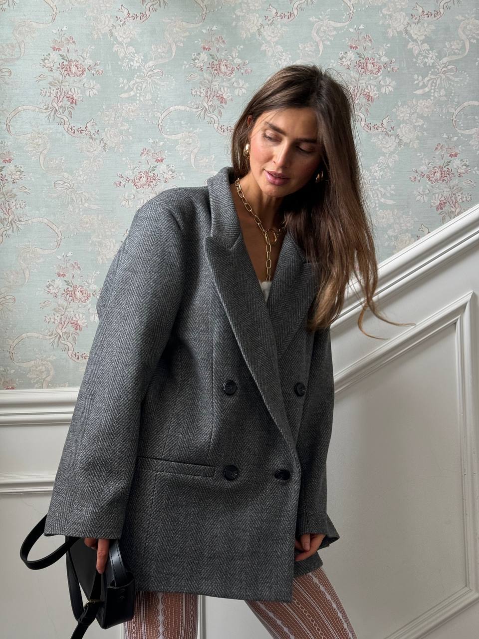 Oversized Wool-Blend Blazer Coat