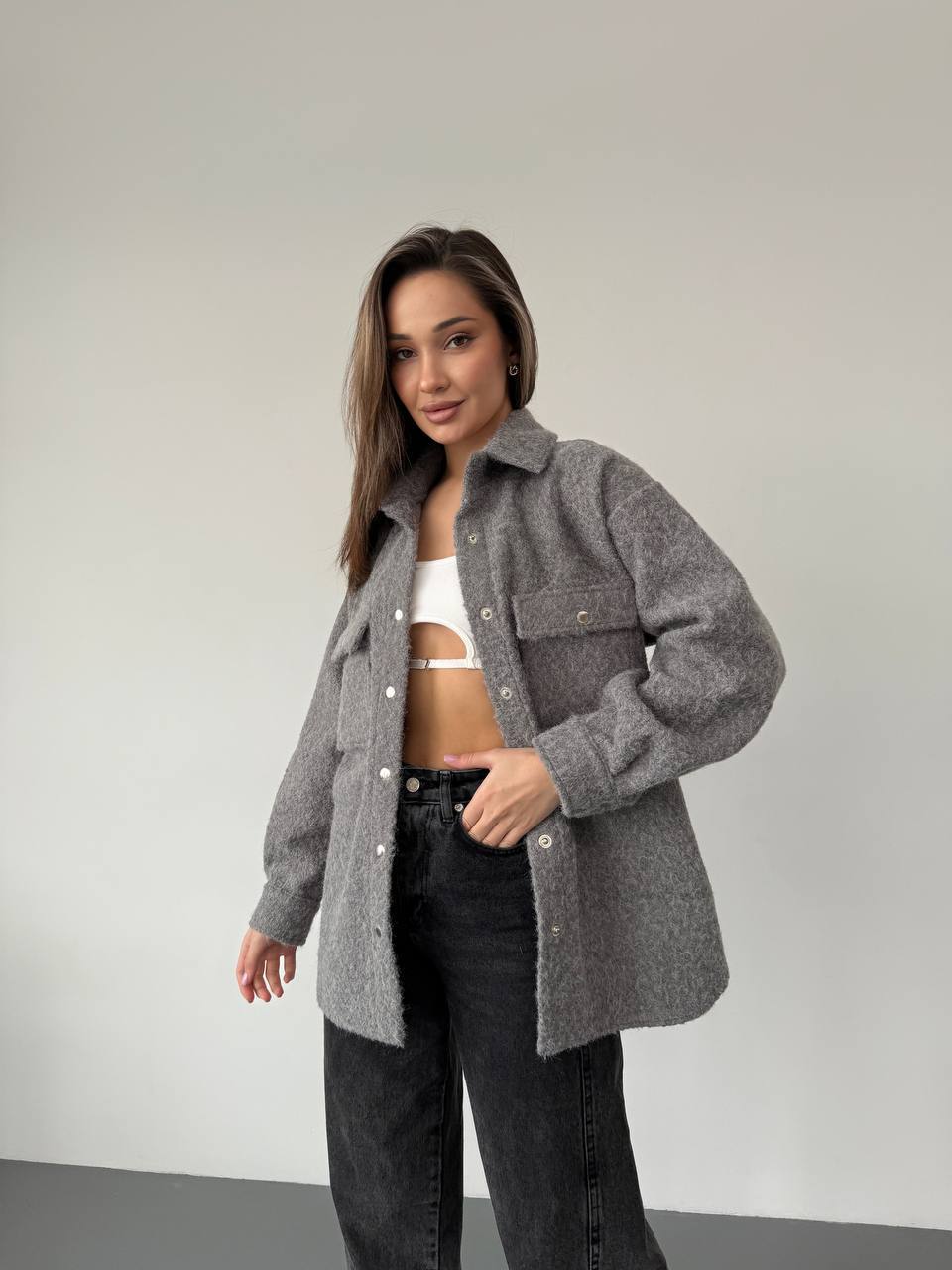 Overshirt Jacket in Grey