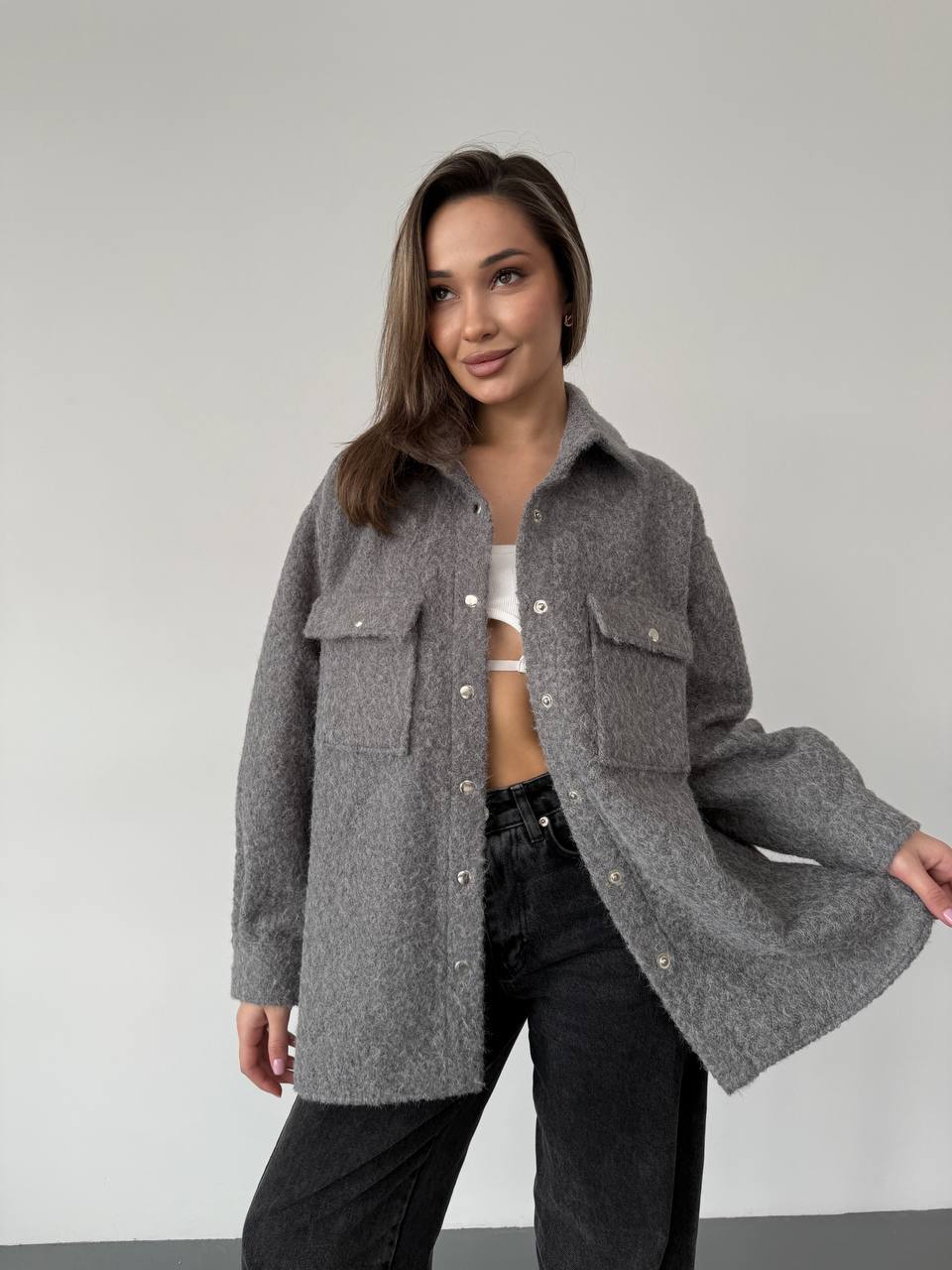 Overshirt Jacket in Grey