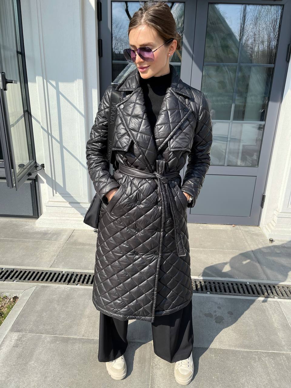 Trench paltas su diržu užpildu