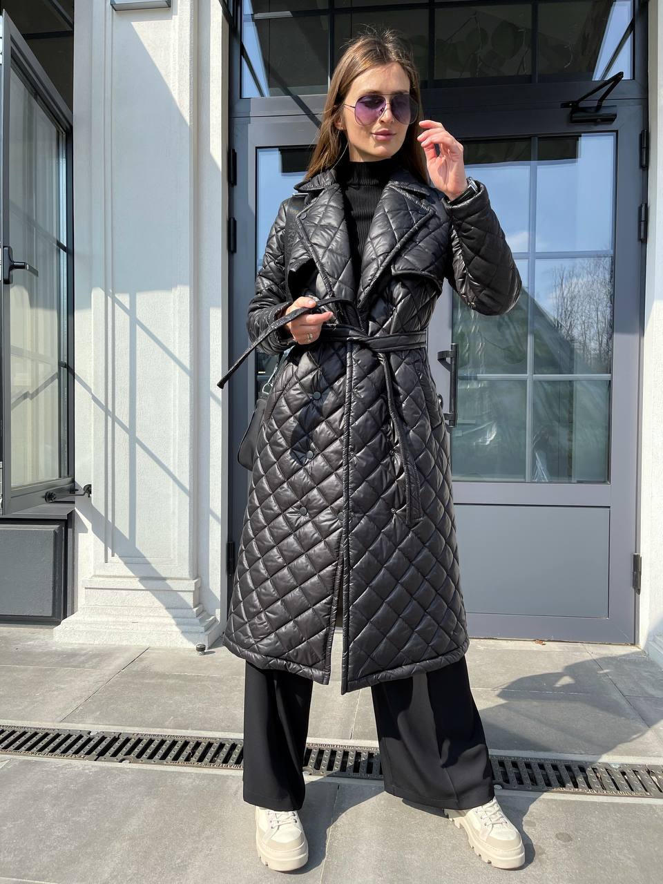 Trench paltas su diržu užpildu