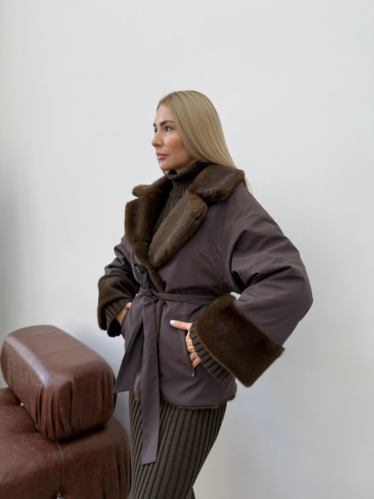 Dvipusis kailinis paltas